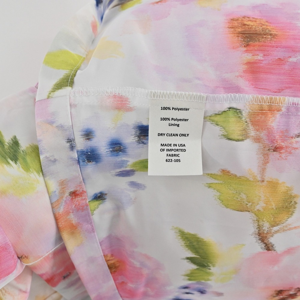 Sara‎ Campbell Floral Fit Flare Dress Womens Size 6 White Pink Watercolor Garden - Picture 8 of 13